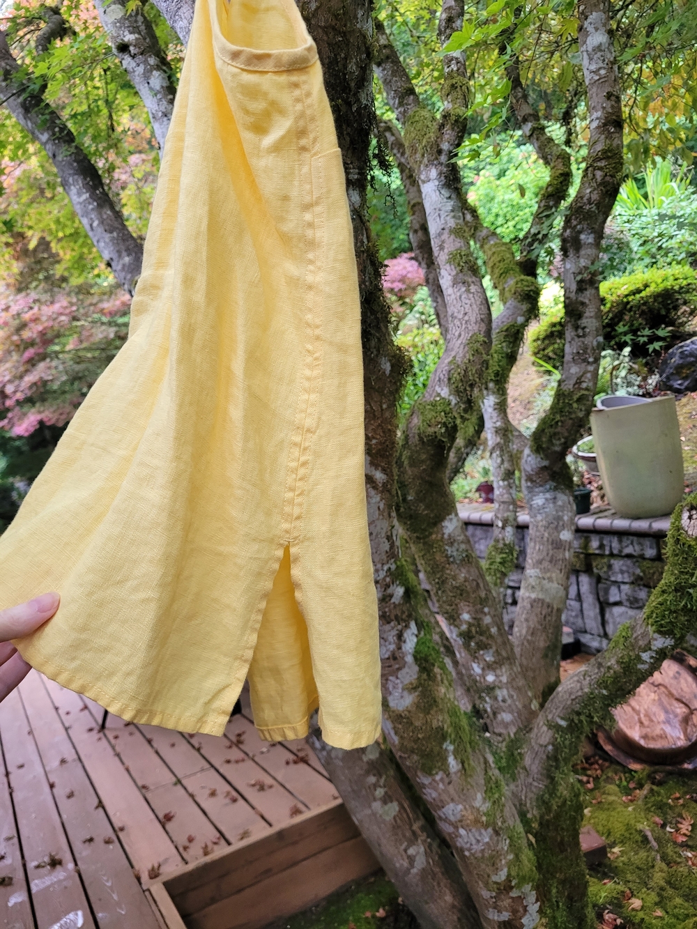 notPERFECTLINEN Soft Yellow V-Neck Linen Cami L - Picture 3 of 5